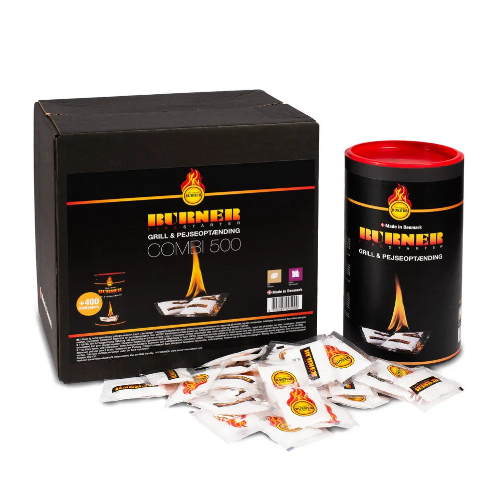 Burner Combi 500 – kartong og boks med tennposer